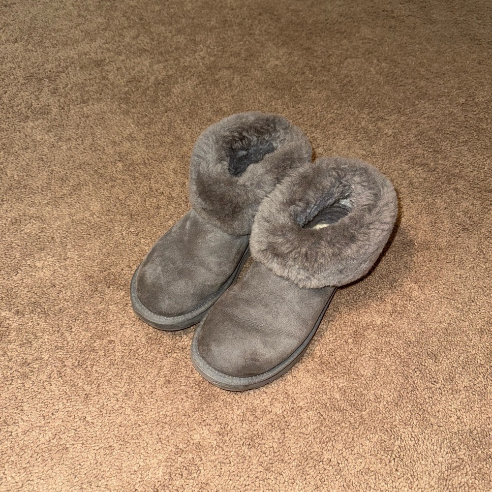 UGG Gray Fur-Lined Women’s Size 7 Winter Boots